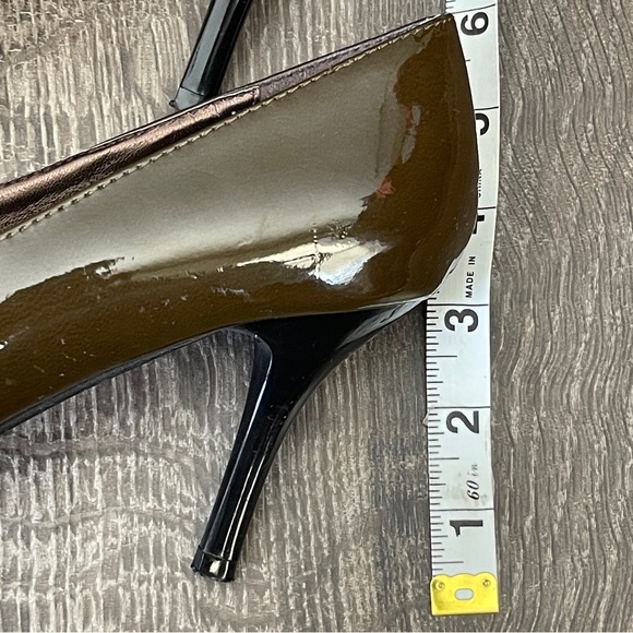 Selina by Summer Rio Army Green Pointed Toe Heels w/ Yellow Crystal  Size 8.5 - Picture 10 of 17